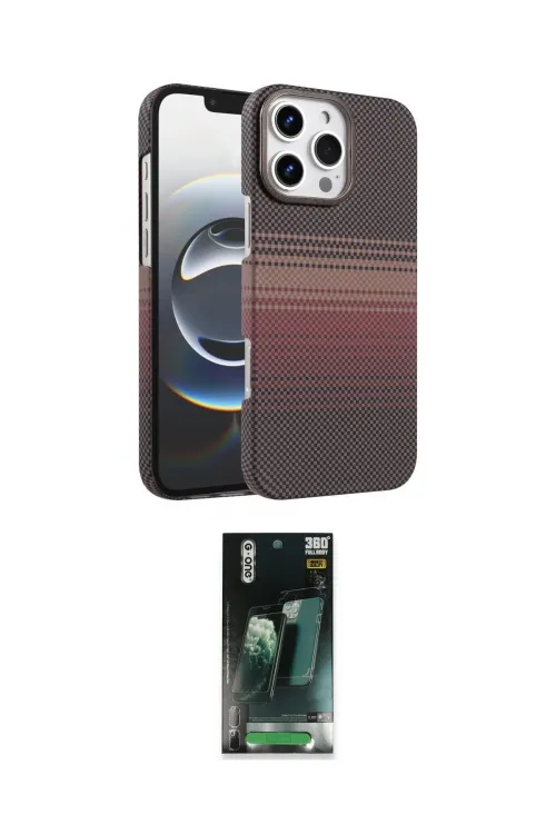 ieg™ iPhone 16 Pro Max Kılıf Doruk Serisi - Siyah 360 Mat Full Body Arka Koruyucu