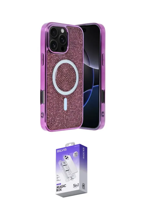ieg™ iPhone 16 Pro Max Kılıf Eksen Çizgi - Siyah Bilvis 5in1 3D Magic Cam Ekran Koruyucu