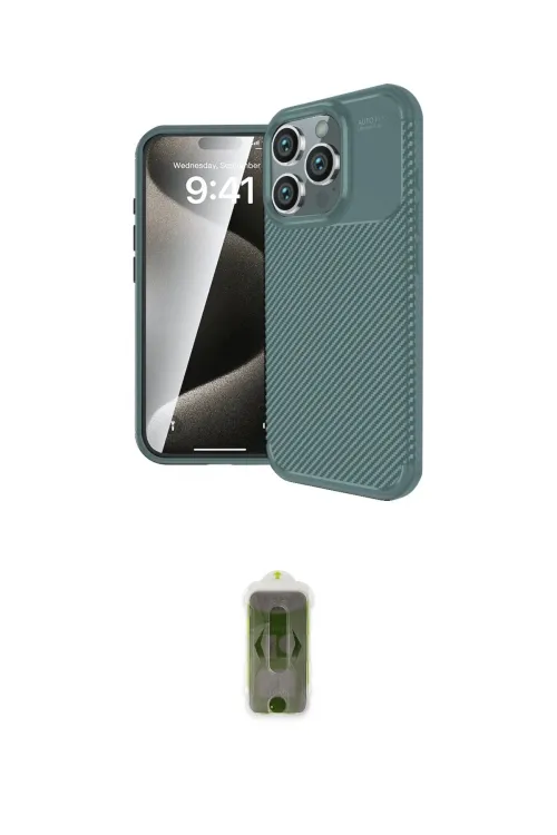 ieg™ iPhone 16 Pro Max Kılıf Eksen Form Prime - Siyah Joko Magic 5D Hayalet Cam
