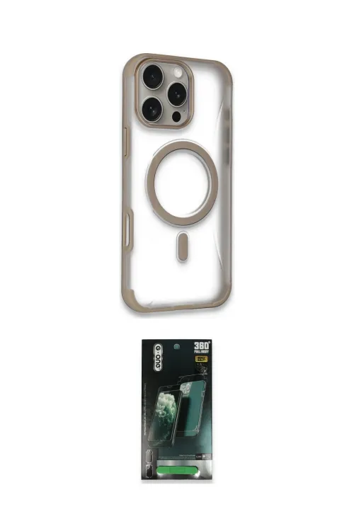 ieg™ iPhone 16 Pro Max Kılıf Eksen Klasik Koleksiyonu - Siyah 360 Mat Full Body Arka Koruyucu