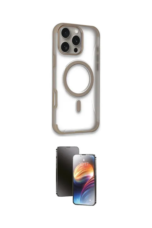 ieg™ iPhone 16 Pro Max Kılıf Eksen Klasik Koleksiyonu - Siyah 3D Antistatik Mat Seramik Nano Ekran Koruyucu