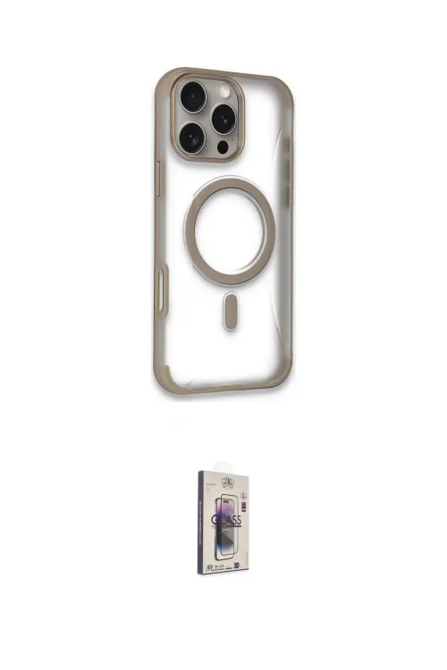 ieg™ iPhone 16 Pro Max Kılıf Eksen Klasik Koleksiyonu - Siyah Bilvis 3D Cam Ekran Koruyucu