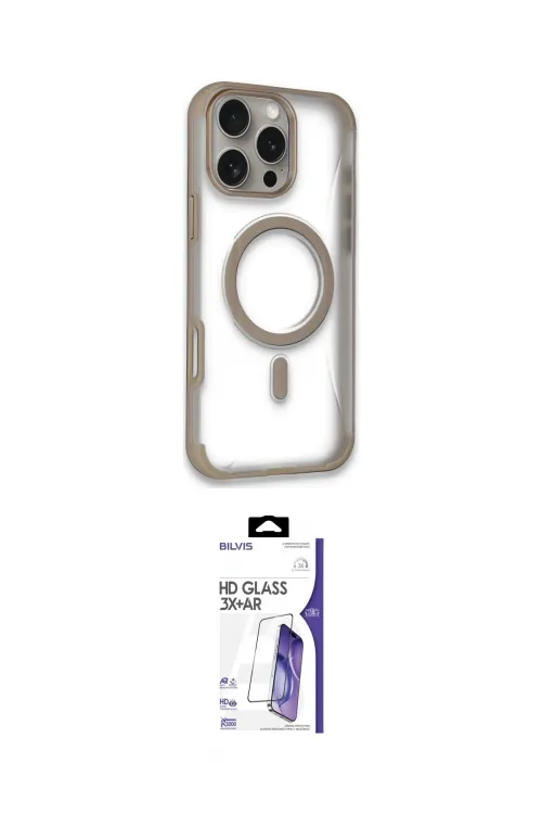 ieg™ iPhone 16 Pro Max Kılıf Eksen Klasik Koleksiyonu - Siyah Bilvis 3X AR HD Cam Ekran Koruyucu
