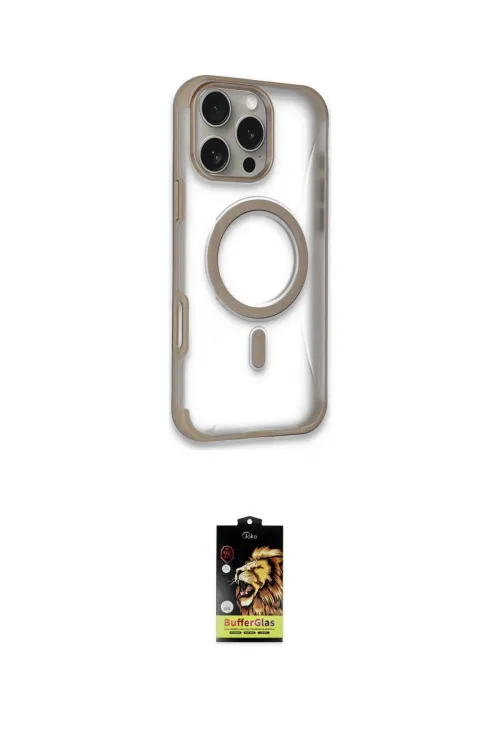 ieg™ iPhone 16 Pro Max Kılıf Eksen Klasik Koleksiyonu - Siyah Buffer Cam Ekran Koruyucu