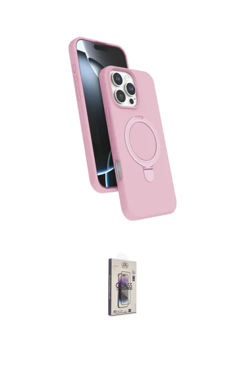 ieg™ iPhone 16 Pro Max Kılıf İz Işık Koleksiyonu - Siyah Bilvis 3D Cam Ekran Koruyucu