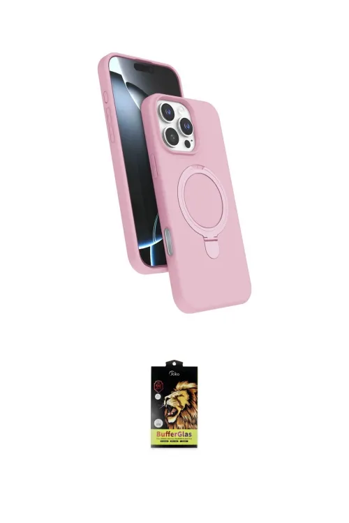 ieg™ iPhone 16 Pro Max Kılıf İz Işık Koleksiyonu - Siyah Buffer Cam Ekran Koruyucu