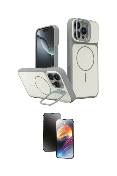 ieg™ iPhone 16 Pro Max Kılıf İz Modern Prime - Siyah 3D Antistatik Mat Seramik Nano Ekran Koruyucu