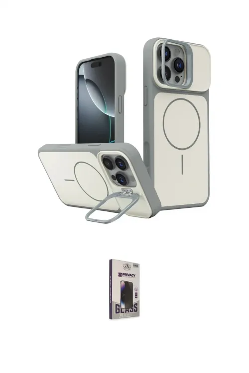ieg™ iPhone 16 Pro Max Kılıf İz Modern Prime - Siyah Bilvis Hayalet Cam Ekran Koruyucu