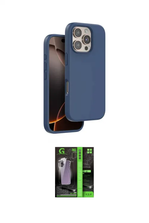 ieg™ iPhone 16 Pro Max Kılıf Kıvılcım Çizgi Serisi - Şeffaf 360 Full Body Arka Koruyucu