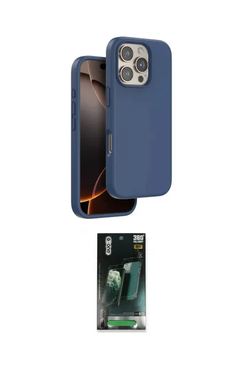 ieg™ iPhone 16 Pro Max Kılıf Kıvılcım Çizgi Serisi - Siyah 360 Mat Full Body Arka Koruyucu