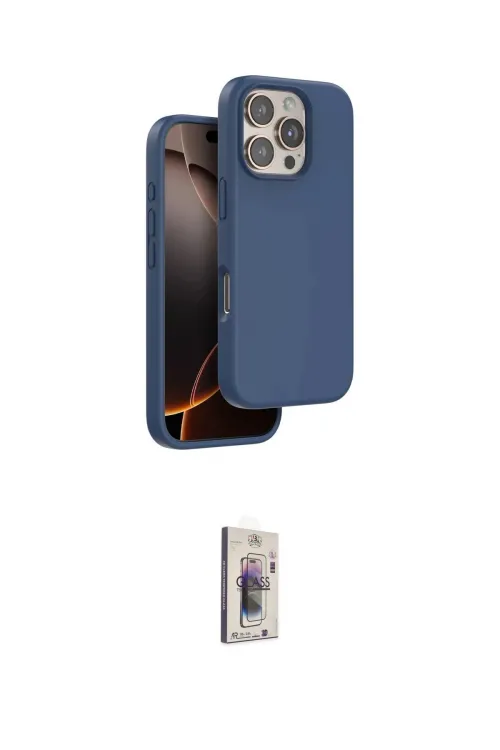 ieg™ iPhone 16 Pro Max Kılıf Kıvılcım Çizgi Serisi - Siyah Bilvis 3D Cam Ekran Koruyucu