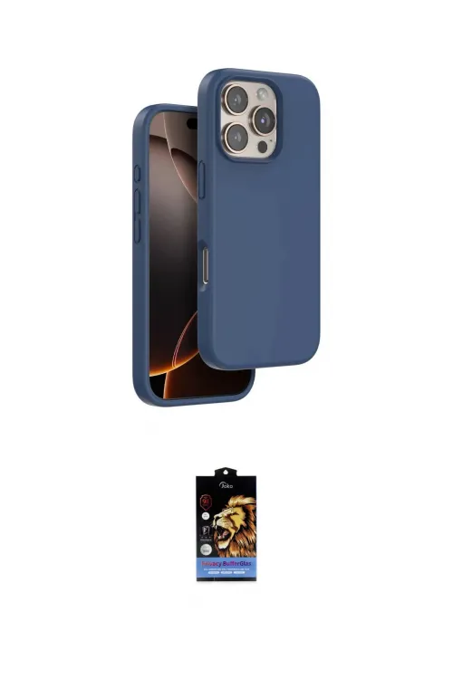 ieg™ iPhone 16 Pro Max Kılıf Kıvılcım Çizgi Serisi - Siyah Buffer Hayalet Cam Ekran Koruyucu