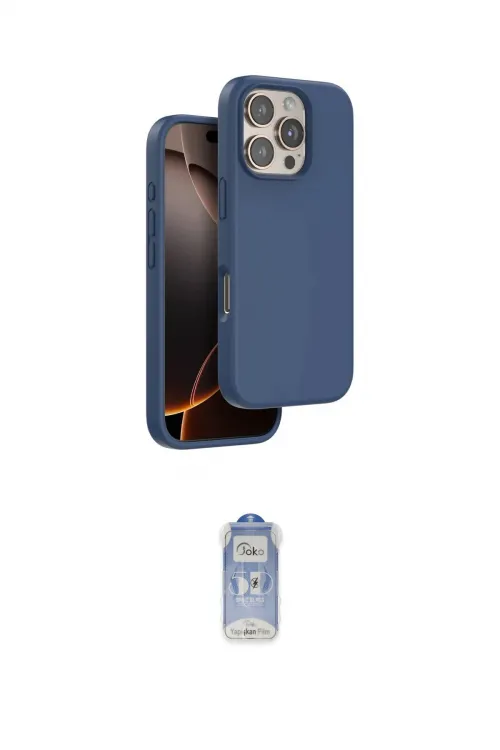 ieg™ iPhone 16 Pro Max Kılıf Kıvılcım Çizgi Serisi - Siyah Joko Magic 5D Cam