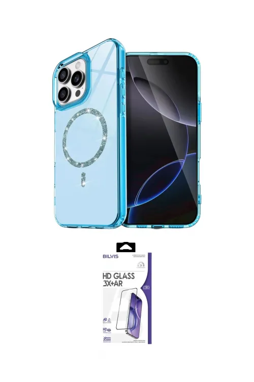 ieg™ iPhone 16 Pro Max Kılıf Kıvılcım Form Prime - Siyah Bilvis 3X AR HD Cam Ekran Koruyucu