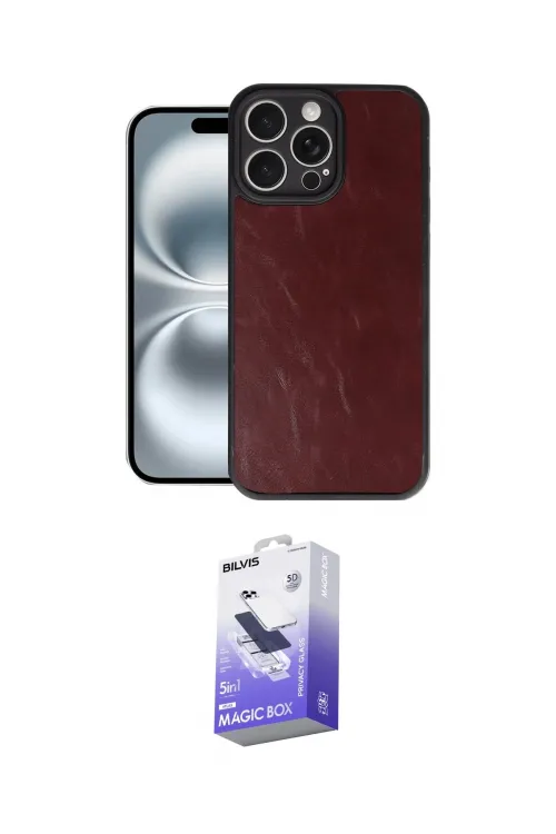 ieg™ iPhone 16 Pro Max Kılıf Kıvılcım Işık Serisi - Siyah Bilvis 5in1 5D Magic Hayalet Cam Ekran Koruyucu