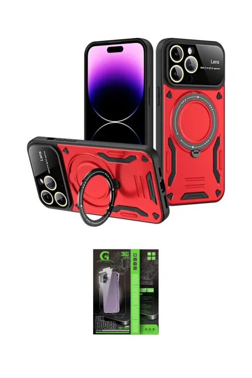 ieg™ iPhone 16 Pro Max Kılıf Kıvılcım Modern Serisi - Şeffaf 360 Full Body Arka Koruyucu