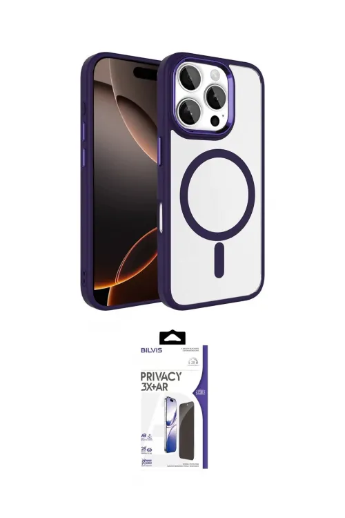 ieg™ iPhone 16 Pro Max Kılıf Kıvılcım Prime - Siyah Bilvis 3X AR Hayalet Cam Ekran Koruyucu