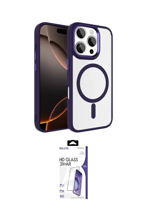ieg™ iPhone 16 Pro Max Kılıf Kıvılcım Prime - Siyah Bilvis 3X AR HD Cam Ekran Koruyucu