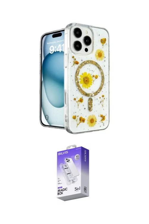ieg™ iPhone 16 Pro Max Kılıf Kozmos Doku - Siyah Bilvis 5in1 3D Magic Cam Ekran Koruyucu