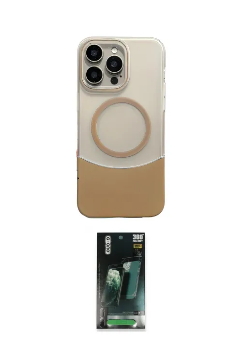 ieg™ iPhone 16 Pro Max Kılıf Kozmos Form Özel Seri - Siyah 360 Mat Full Body Arka Koruyucu