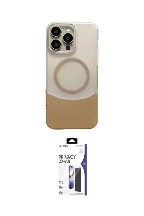 ieg™ iPhone 16 Pro Max Kılıf Kozmos Form Özel Seri - Siyah Bilvis 3X AR Hayalet Cam Ekran Koruyucu