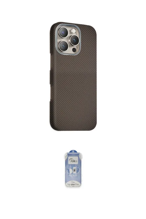 ieg™ iPhone 16 Pro Max Kılıf Kozmos Klasik Prime - Siyah Joko Magic 5D Cam