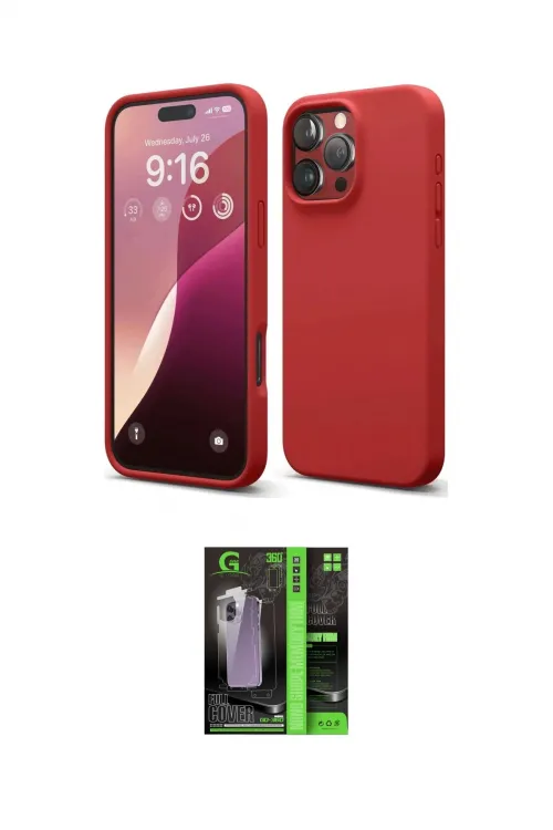 ieg™ iPhone 16 Pro Max Kılıf Kozmos Yansıma Özel Seri - Şeffaf 360 Full Body Arka Koruyucu