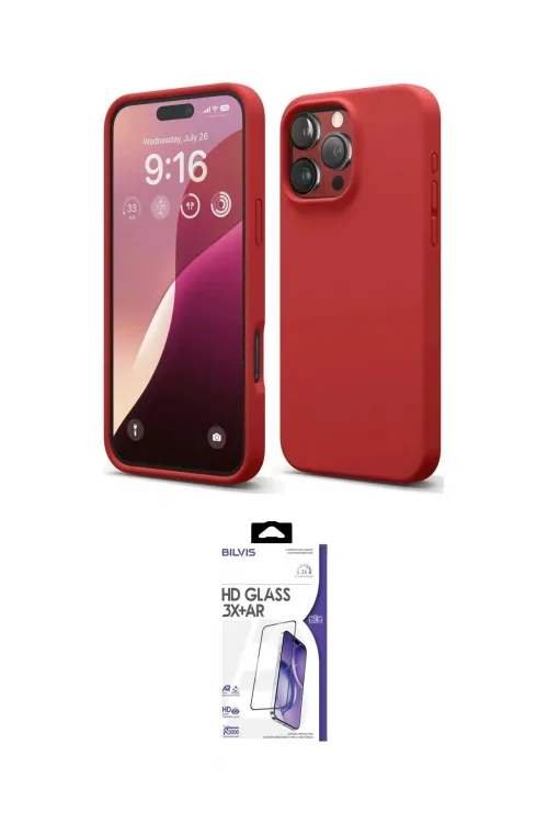 ieg™ iPhone 16 Pro Max Kılıf Kozmos Yansıma Özel Seri - Siyah Bilvis 3X AR HD Cam Ekran Koruyucu