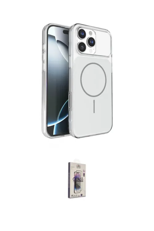 ieg™ iPhone 16 Pro Max Kılıf Kutup Doku Serisi - Siyah Bilvis 3D Cam Ekran Koruyucu