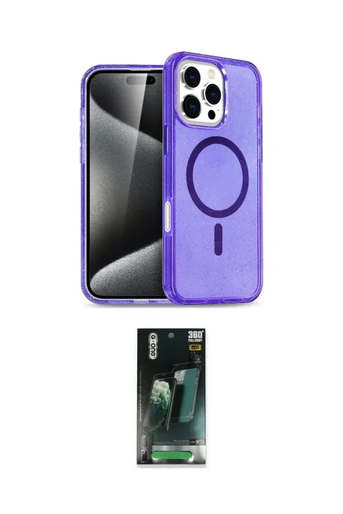 ieg™ iPhone 16 Pro Max Kılıf Nova Asil Prime - Siyah 360 Mat Full Body Arka Koruyucu