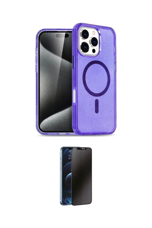 ieg™ iPhone 16 Pro Max Kılıf Nova Asil Prime - Siyah 3D Antistatik Hayalet Cam Ekran Koruyucu