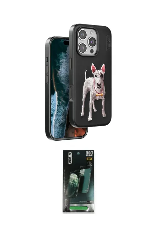ieg™ iPhone 16 Pro Max Kılıf Nova Form Koleksiyonu - Siyah 360 Mat Full Body Arka Koruyucu
