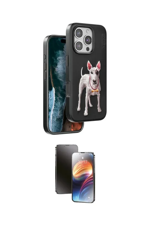 ieg™ iPhone 16 Pro Max Kılıf Nova Form Koleksiyonu - Siyah 3D Antistatik Mat Seramik Nano Ekran Koruyucu