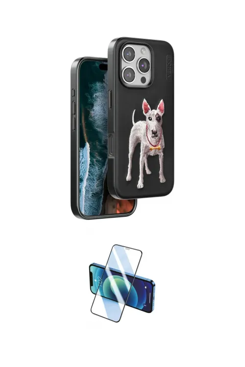ieg™ iPhone 16 Pro Max Kılıf Nova Form Koleksiyonu - Siyah 3D Antistatik Seramik Nano Ekran Koruyucu