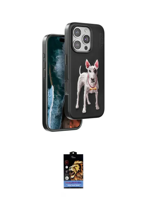 ieg™ iPhone 16 Pro Max Kılıf Nova Form Koleksiyonu - Siyah Buffer Hayalet Cam Ekran Koruyucu