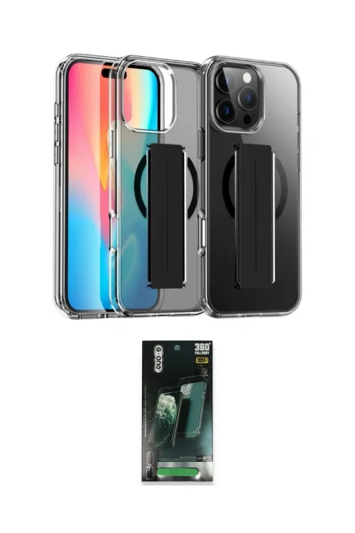 ieg™ iPhone 16 Pro Max Kılıf Nova Işık Koleksiyonu - Siyah 360 Mat Full Body Arka Koruyucu