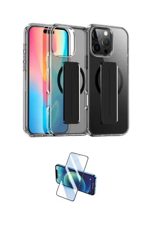ieg™ iPhone 16 Pro Max Kılıf Nova Işık Koleksiyonu - Siyah 3D Antistatik Cam Ekran Koruyucu