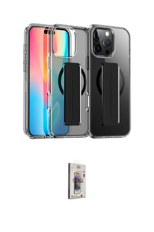ieg™ iPhone 16 Pro Max Kılıf Nova Işık Koleksiyonu - Siyah Bilvis 3D Cam Ekran Koruyucu