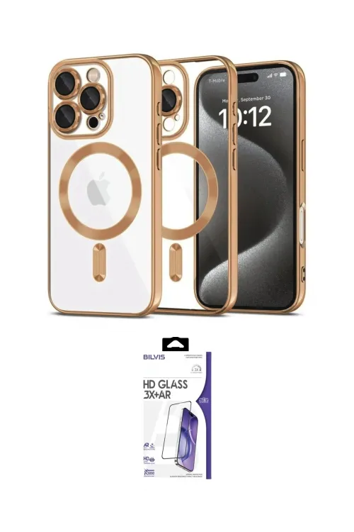ieg™ iPhone 16 Pro Max Kılıf Nova Işık Özel Seri - Siyah Bilvis 3X AR HD Cam Ekran Koruyucu