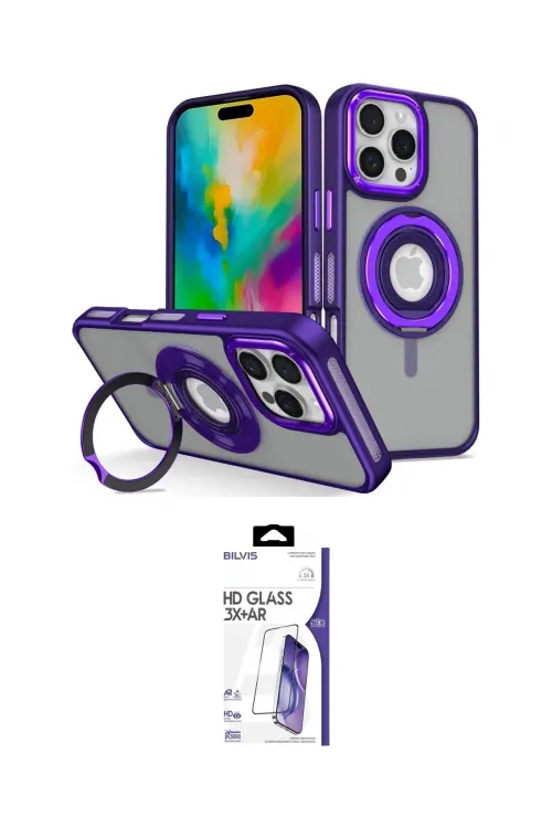 ieg™ iPhone 16 Pro Max Kılıf Nova Minimal Serisi - Siyah Bilvis 3X AR HD Cam Ekran Koruyucu