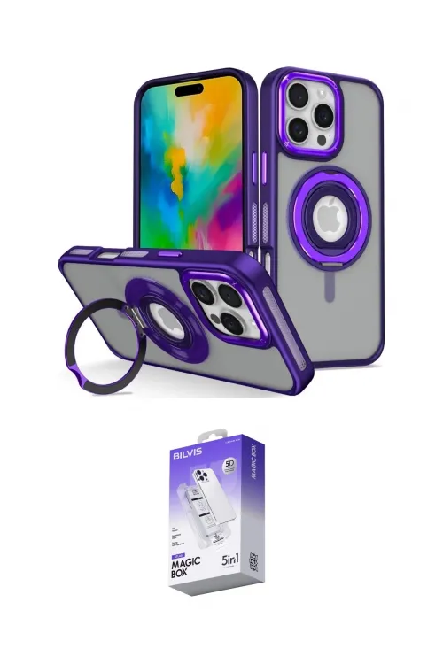 ieg™ iPhone 16 Pro Max Kılıf Nova Minimal Serisi - Siyah Bilvis 5in1 3D Magic Cam Ekran Koruyucu