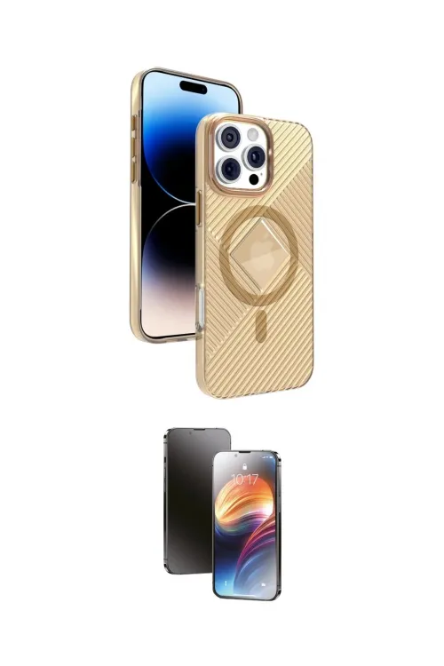 ieg™ iPhone 16 Pro Max Kılıf Nova Modern Prime - Siyah 3D Antistatik Mat Seramik Nano Ekran Koruyucu