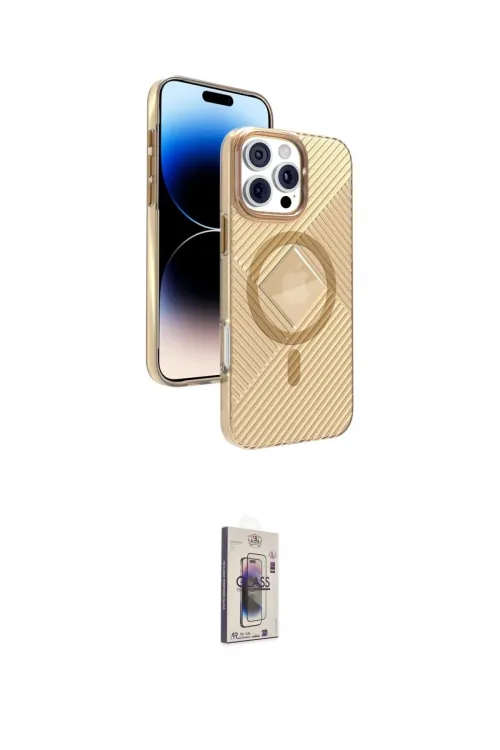 ieg™ iPhone 16 Pro Max Kılıf Nova Modern Prime - Siyah Bilvis 3D Cam Ekran Koruyucu
