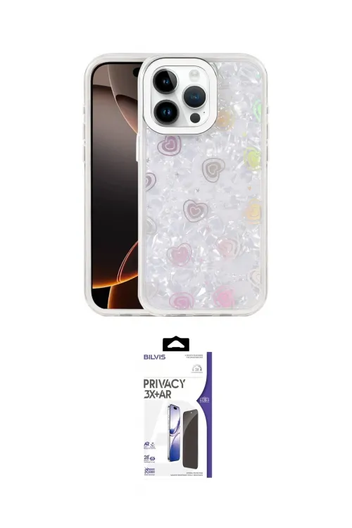 ieg™ iPhone 16 Pro Max Kılıf Odak Prime - Siyah Bilvis 3X AR Hayalet Cam Ekran Koruyucu