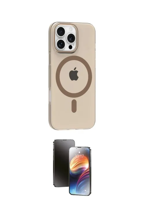 ieg™ iPhone 16 Pro Max Kılıf Pusula Form Özel Seri - Siyah 3D Antistatik Mat Seramik Nano Ekran Koruyucu