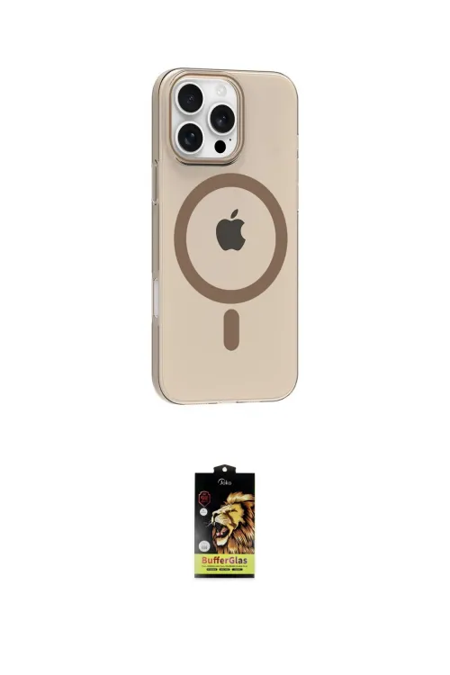 ieg™ iPhone 16 Pro Max Kılıf Pusula Form Özel Seri - Siyah Buffer Cam Ekran Koruyucu