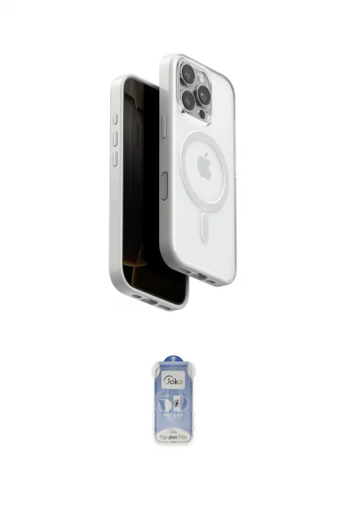 ieg™ iPhone 16 Pro Max Kılıf Pusula Form Serisi - Siyah Joko Magic 5D Cam
