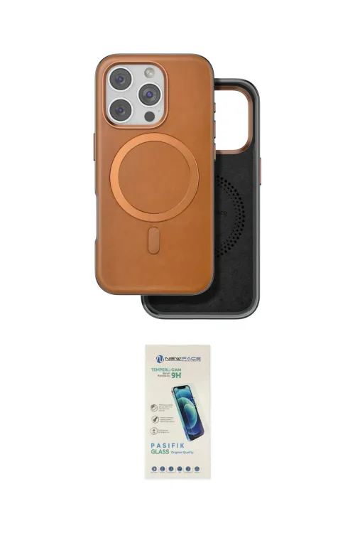 ieg™ iPhone 16 Pro Max Kılıf Pusula Işık Koleksiyonu - Şeffaf Pasifik Cam Ekran Koruyucu