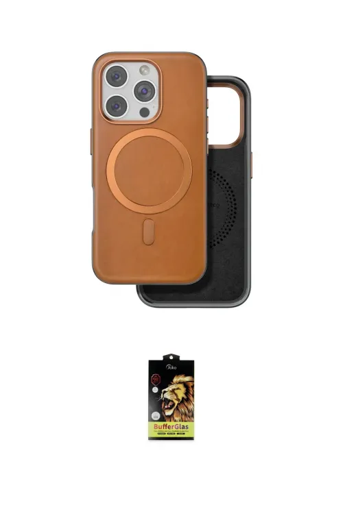 ieg™ iPhone 16 Pro Max Kılıf Pusula Işık Koleksiyonu - Siyah Buffer Cam Ekran Koruyucu