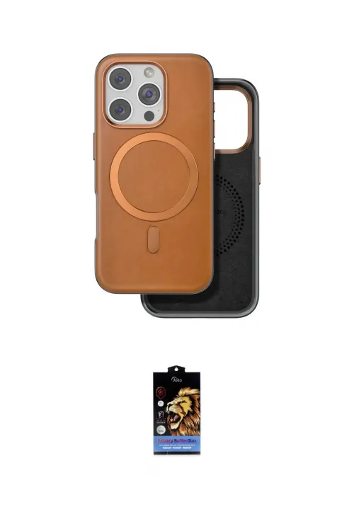 ieg™ iPhone 16 Pro Max Kılıf Pusula Işık Koleksiyonu - Siyah Buffer Hayalet Cam Ekran Koruyucu
